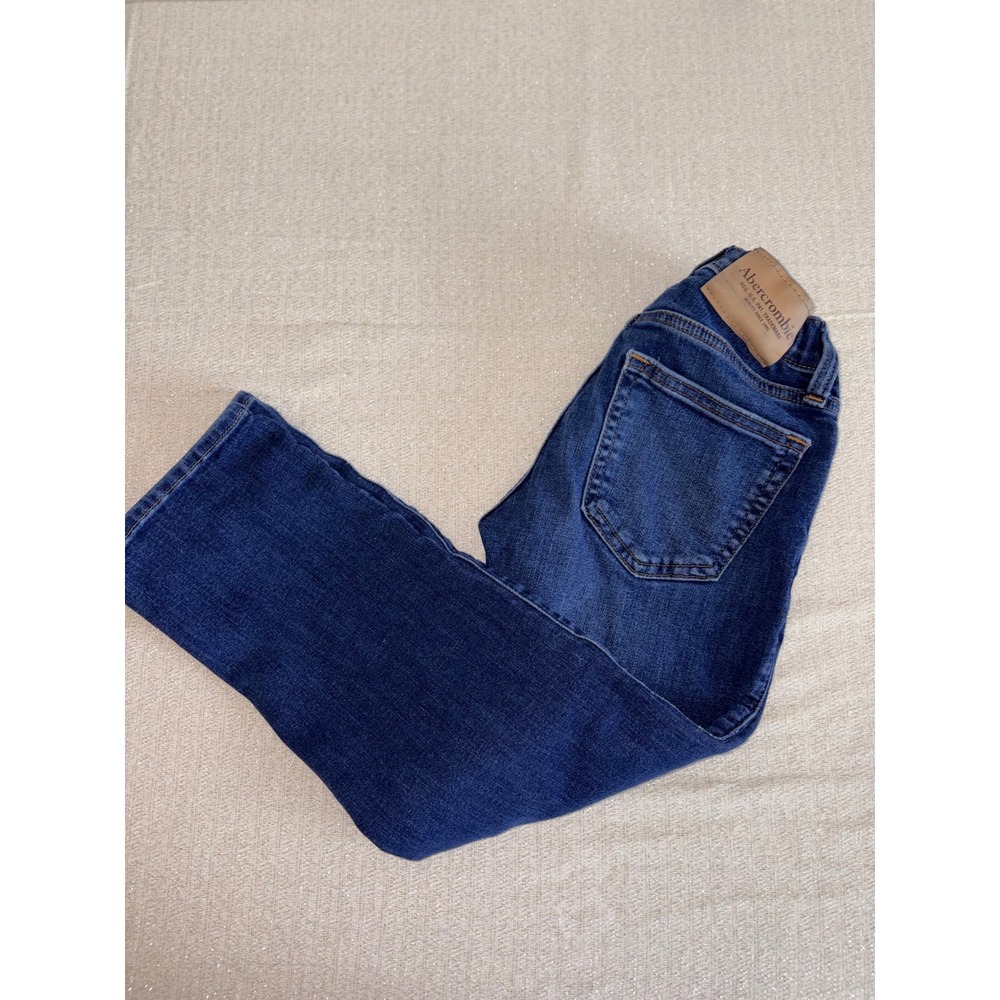 Abercrombie Kids Straight Leg Jeans age 7 - 8 Dark Wash Blue  Adjustable Waist